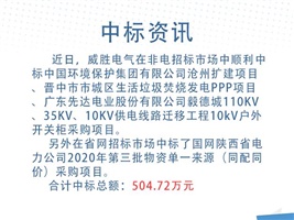 中標(biāo)資訊：威勝電氣中標(biāo)中國環(huán)境保護(hù)集團(tuán)公司滄州擴(kuò)建工程等項(xiàng)目